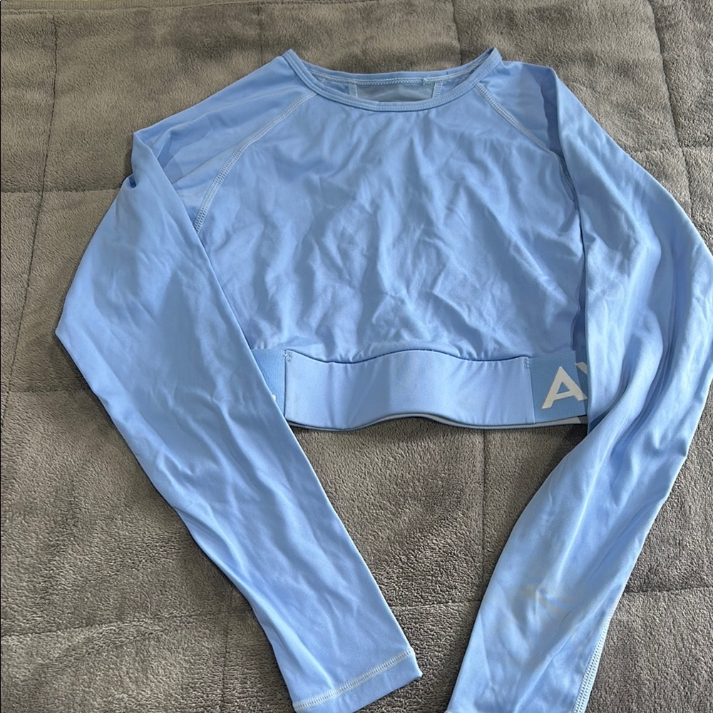 AYBL Sky Blue Long Sleeve Crop Top